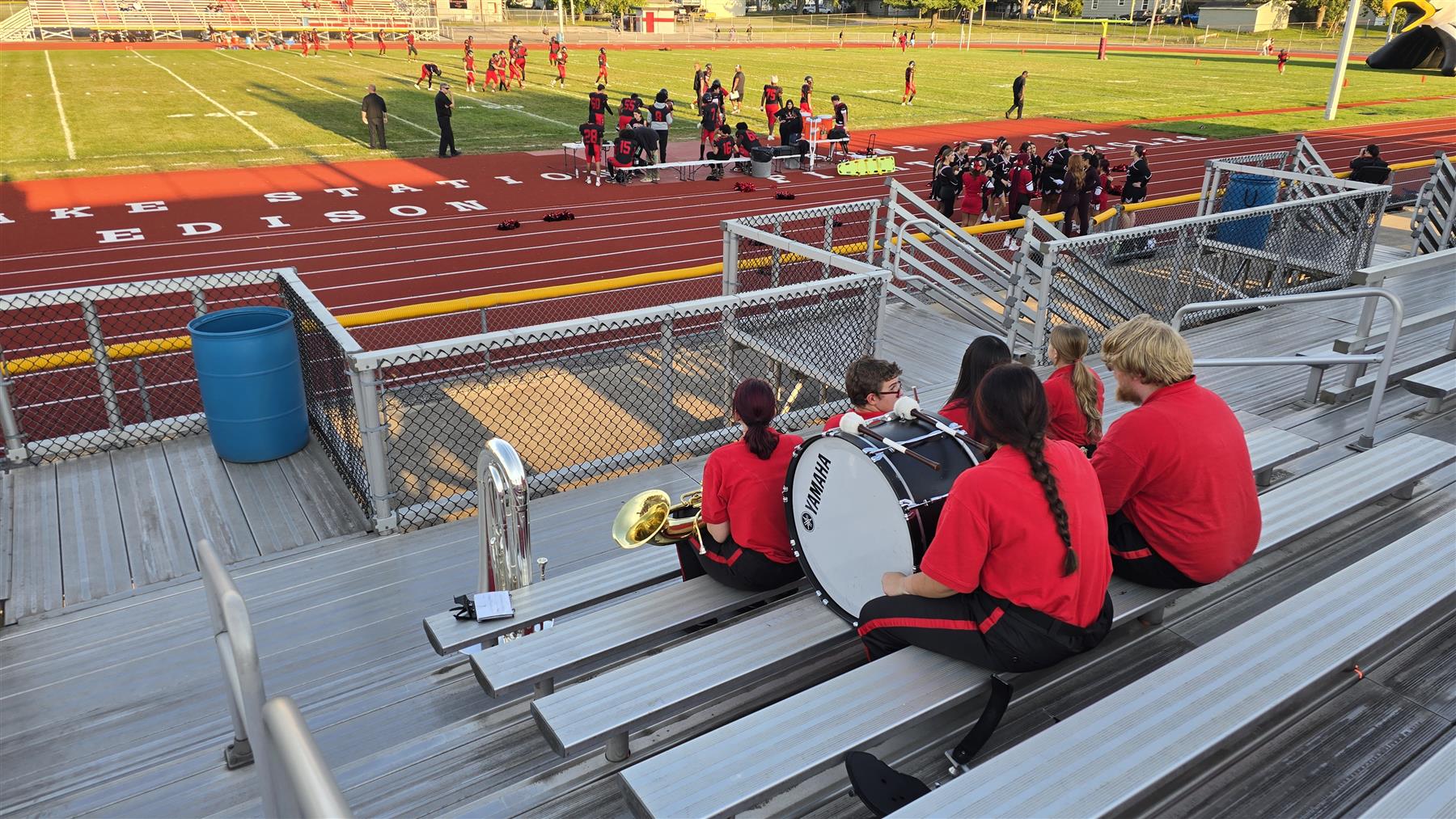 The High School Band in the stands prior to the game against West Central. 12 September 2025